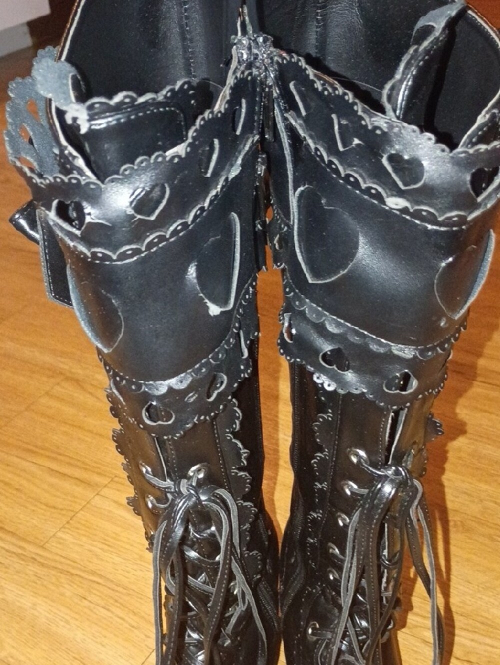 ANGELIC IMPRINT HEART CUTOUT PLATFORMS — ARCHIVE PIECE - Picture 3 of 16